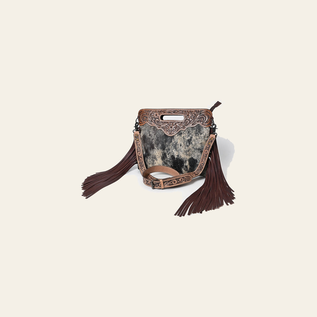 OHLAY Clutch Hand Tooled Hair on Genuine Leather Western Women Bag Handbag Purse | Purses for Cute
