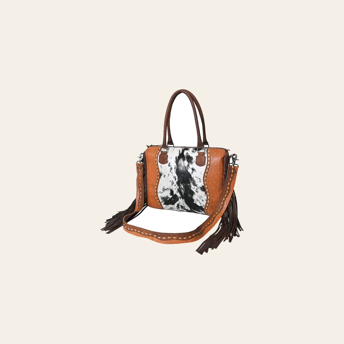 OHLAY KBG301 TOTE Embossed Hair-on Genuine Leather women bag western handbag purse