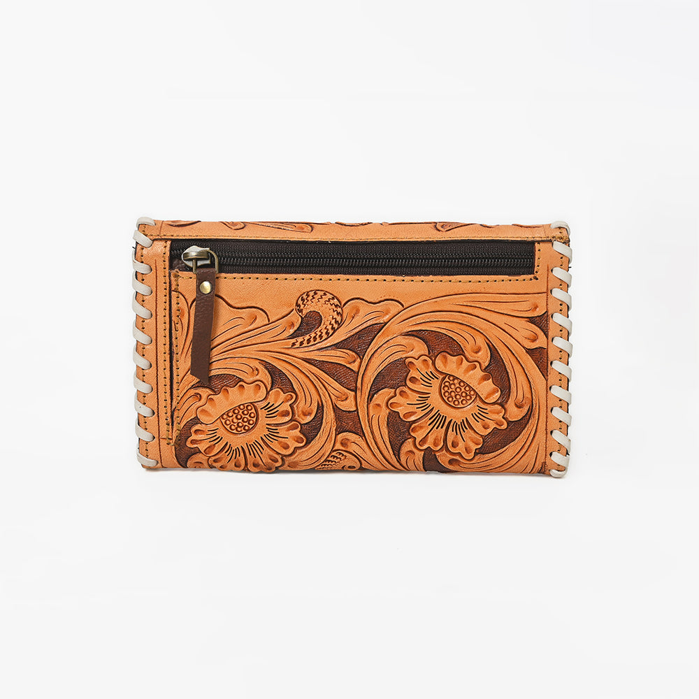 OHLAY Wallet Hand Tooled Hair-On Genuine Leather Women Bag Western Handbag Purse | Womens Handbags |Leather Belt for Summer