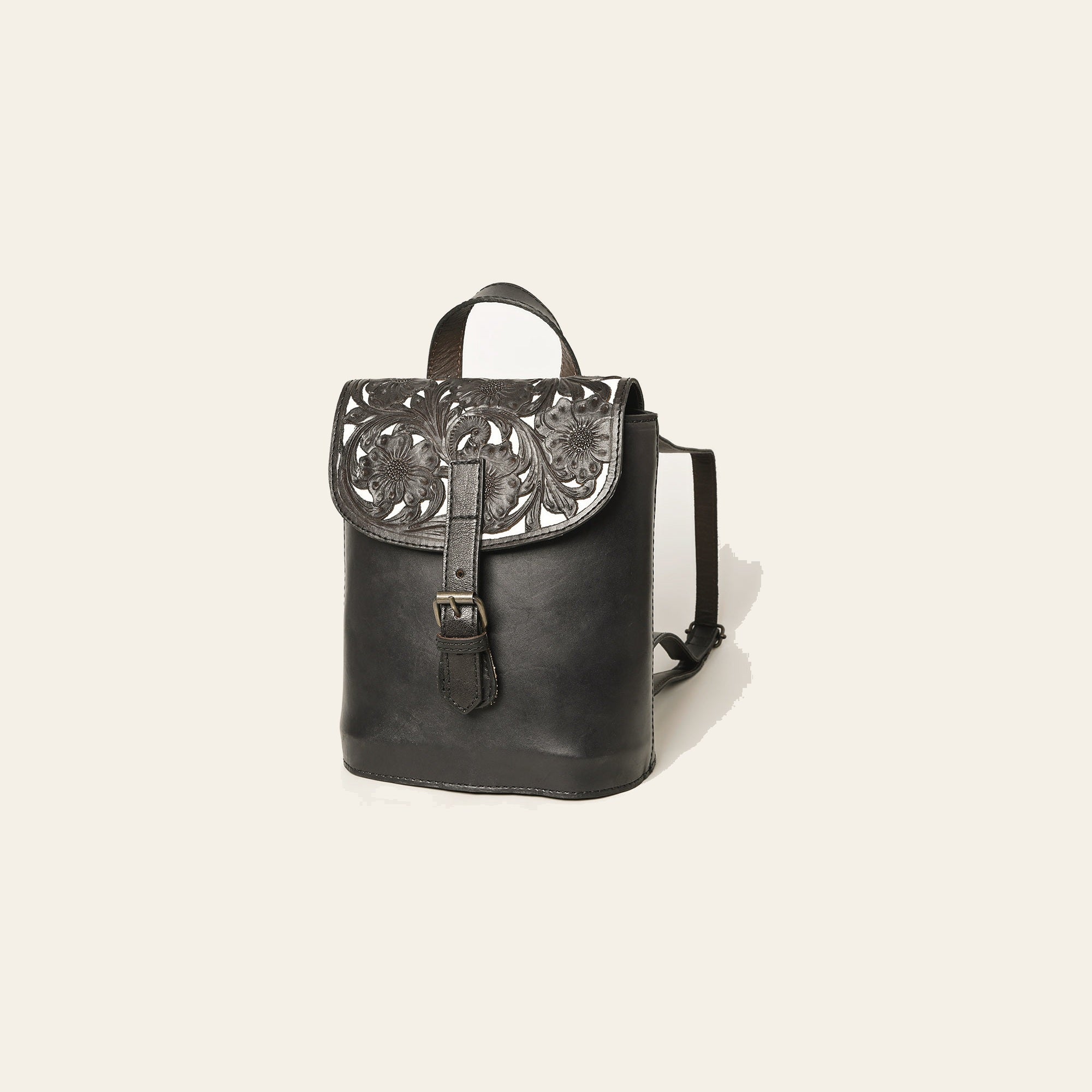 OHLAY Backpack Hand Tooled Genuine Leather Women's Bag Western Handbag Purse | Womens Handbags Belt for Women Summer