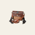 Ohlay Bags Western Hand Tooled Leather Crossbody Bag for Women, Hair On Cowhide Purse with Fringe
