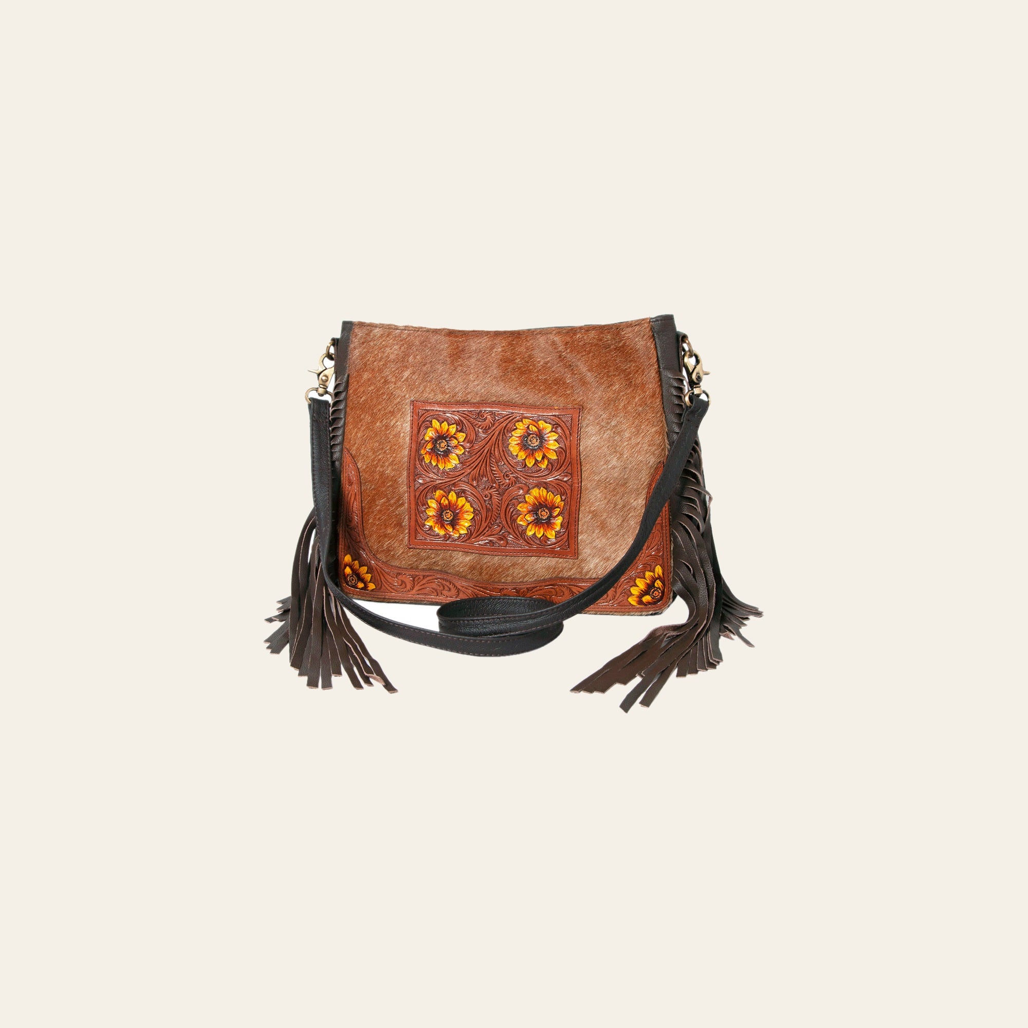 OHLAY Hobo Hand Tooled Hair-On Genuine Leather Women Bag Western Handbag Purse | Womens Handbags Belt for Summer
