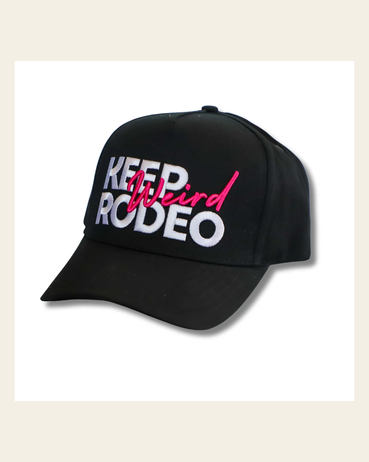 Keep Rodeo Weird on a warm cream background