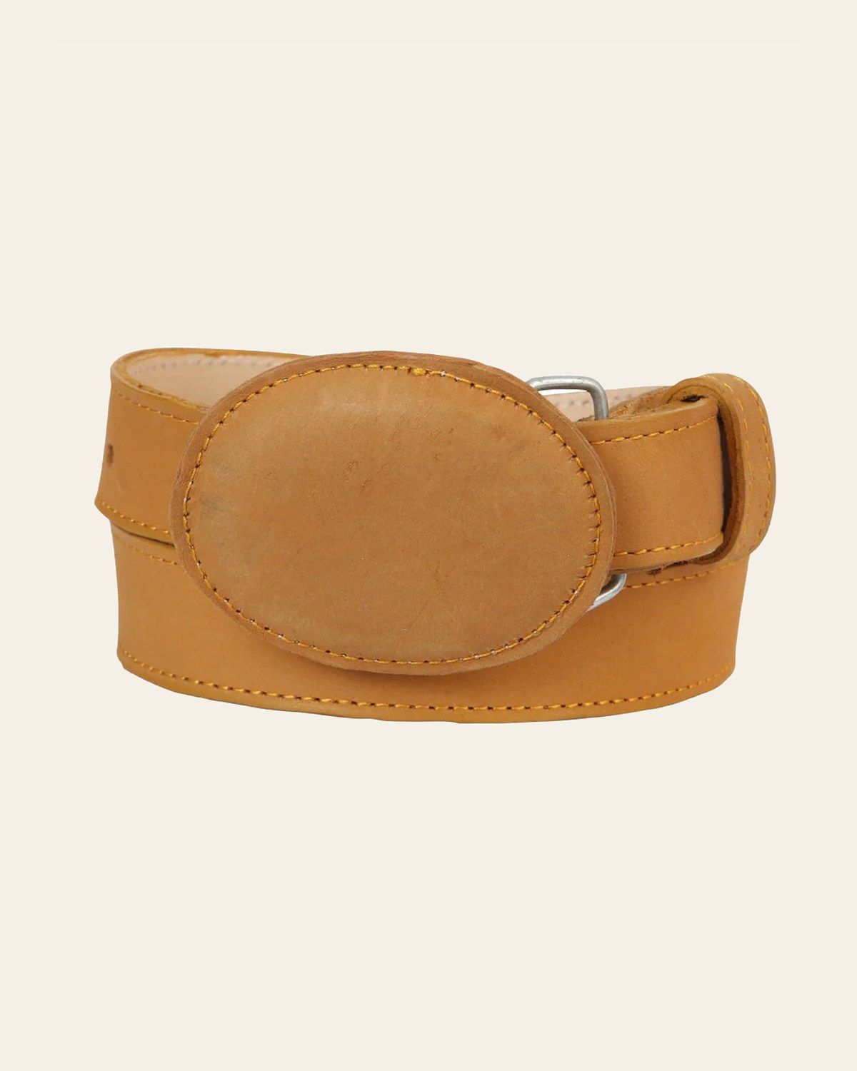 Kids Western Belt - El General Nobuck Honey 45444 on a warm cream background