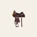 Comfytack 17 in Dark Brown Western Kids Youth Children Miniature Pony Saddle Leather Trail Tack | Hand Tooled Saddle | Western Saddle | Saddle for Horses | Horse Tack Set