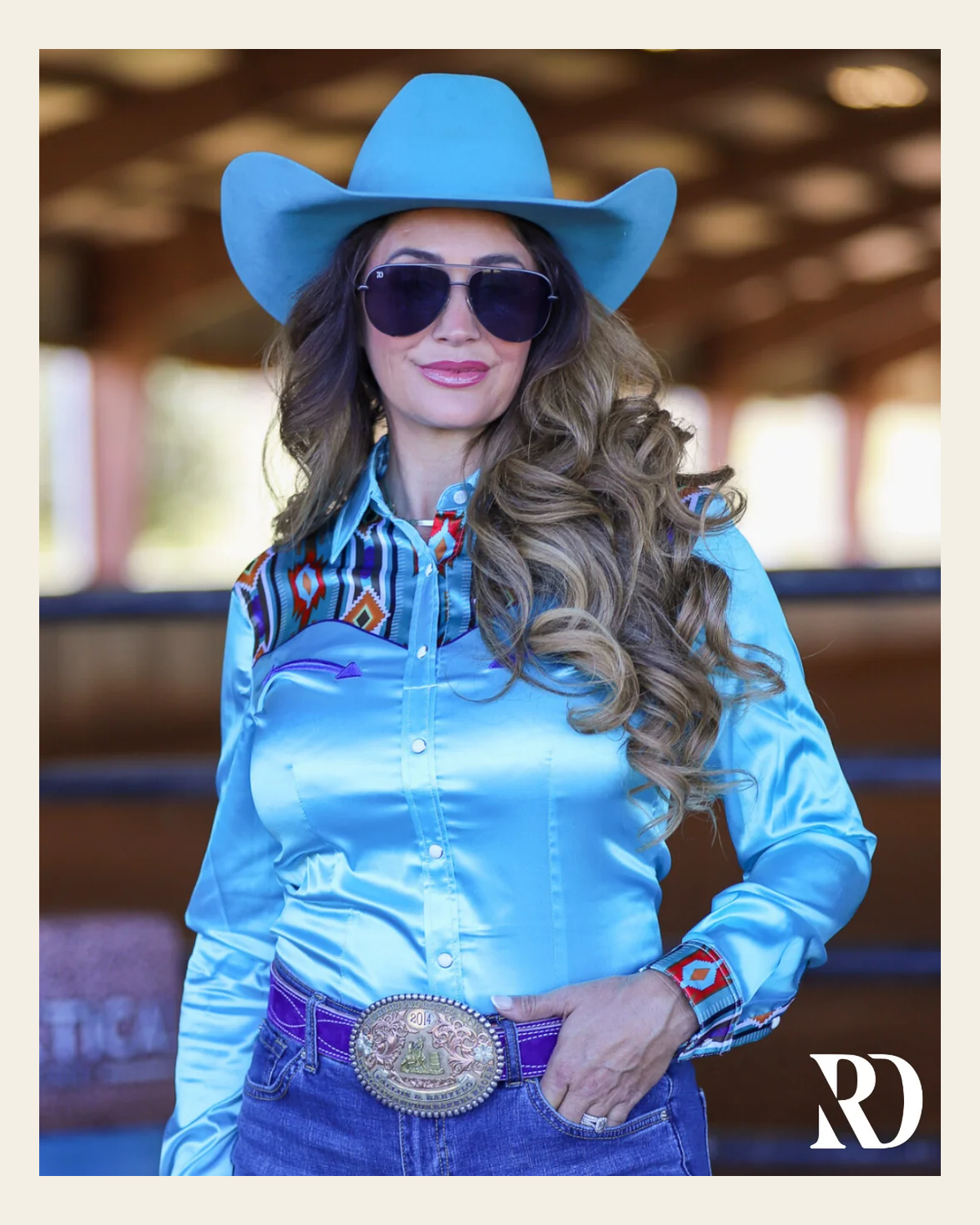 Kiowa Satin Yoke Performance Rodeo Shirt on a warm cream background