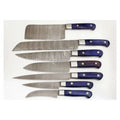 7-Piece Damascus Kitchen Knife Set — Chinese Cleaver, Bread, Chef, Santoku, Slicing, Utility & Paring