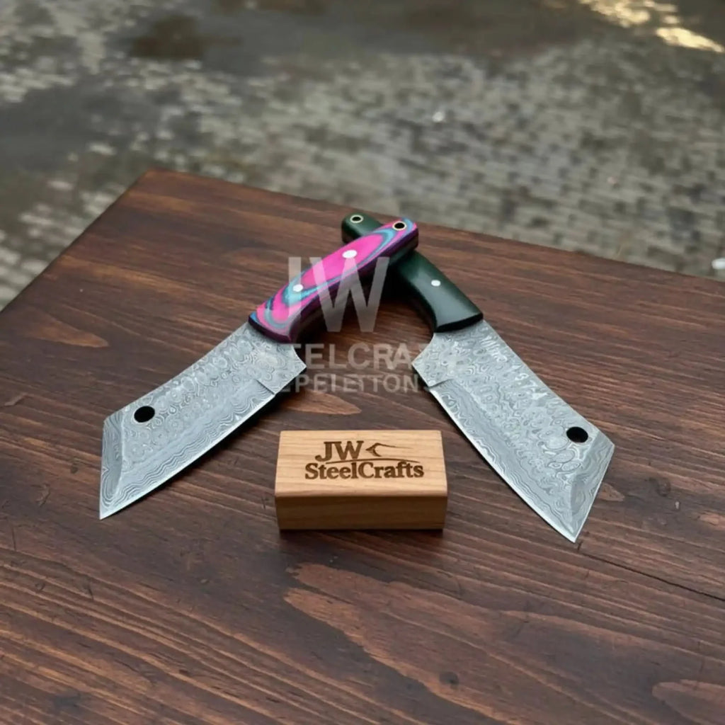 Ko-Bunka Knife Damascus Steel, Reverse Tanto