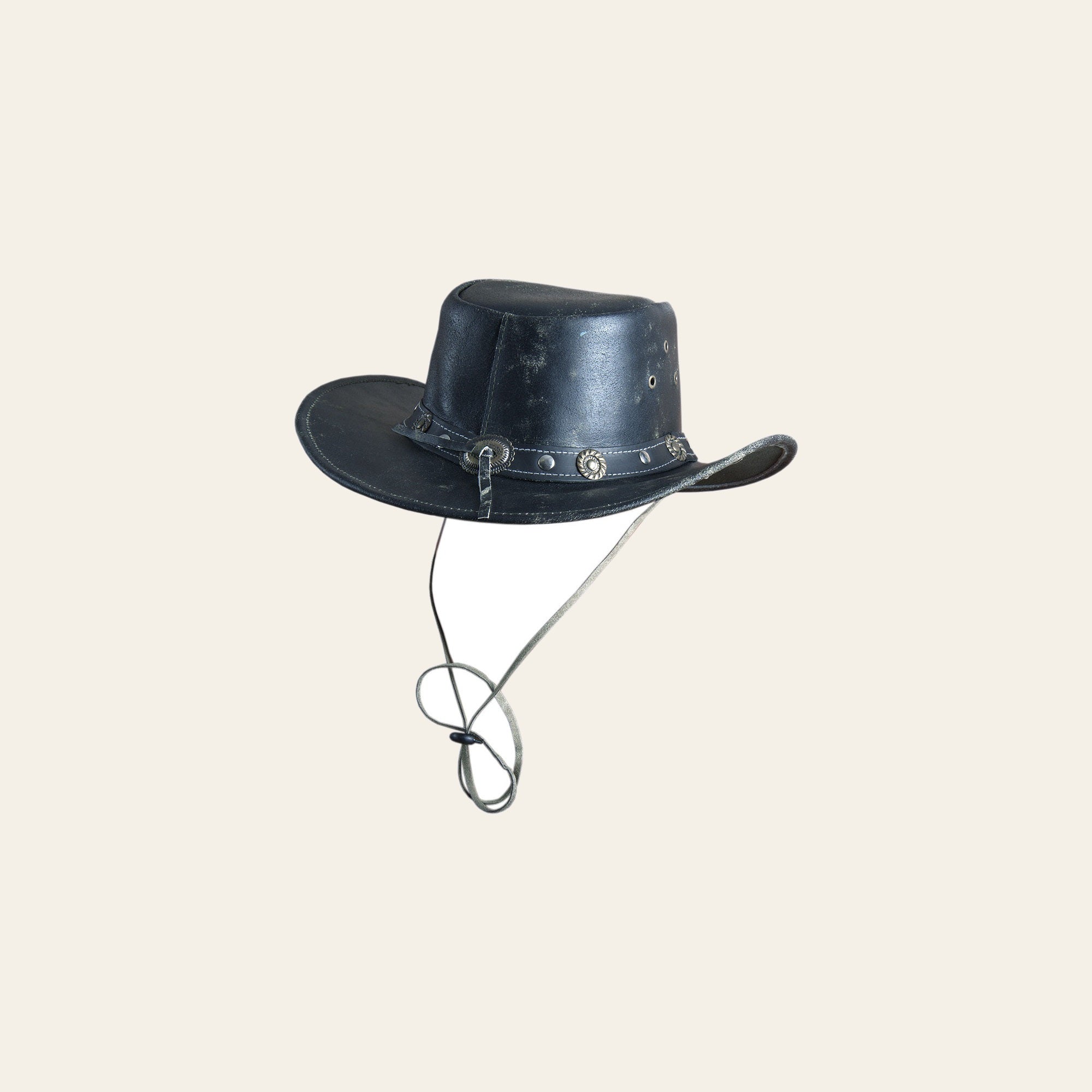 HILASON L M S XL Hand Made Split Antique Leather Crushable Hat 3 in Brim | Cowboy Cow Girl Hats Sun for Women & Men Fedora