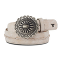 1.5 Woven Braided Belt with Round Buckle - Ceramic Crackle