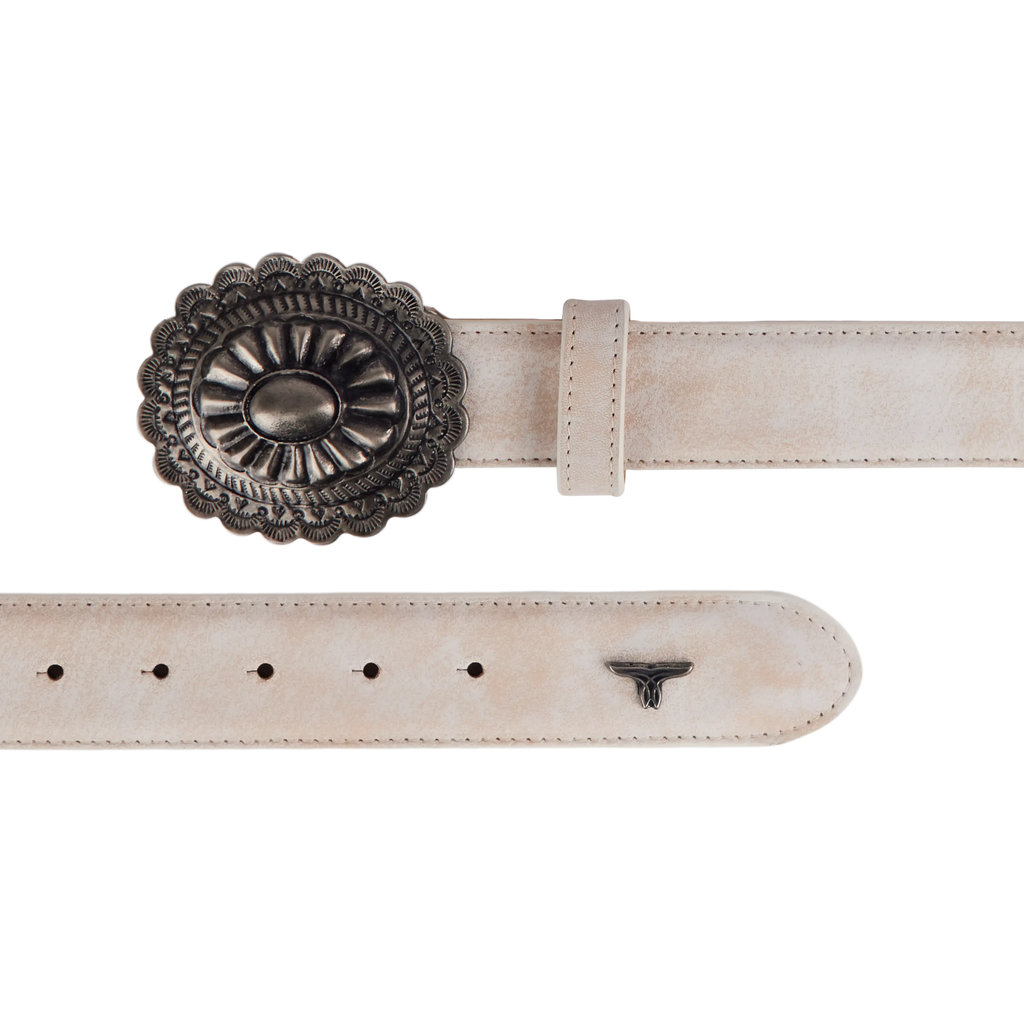 1.5 Woven Braided Belt with Round Buckle - Ceramic Crackle