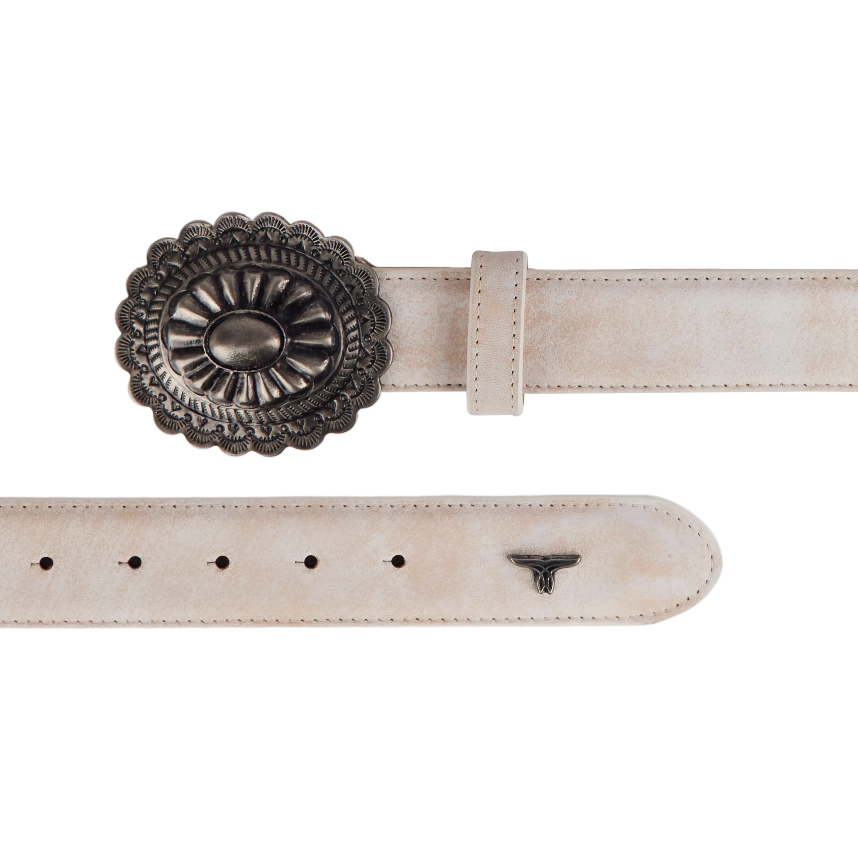 1.5 Woven Braided Belt with Round Buckle - Ceramic Crackle