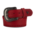 1.5 Woven Laced Belt with Single Buckle - Smoldering Ruby