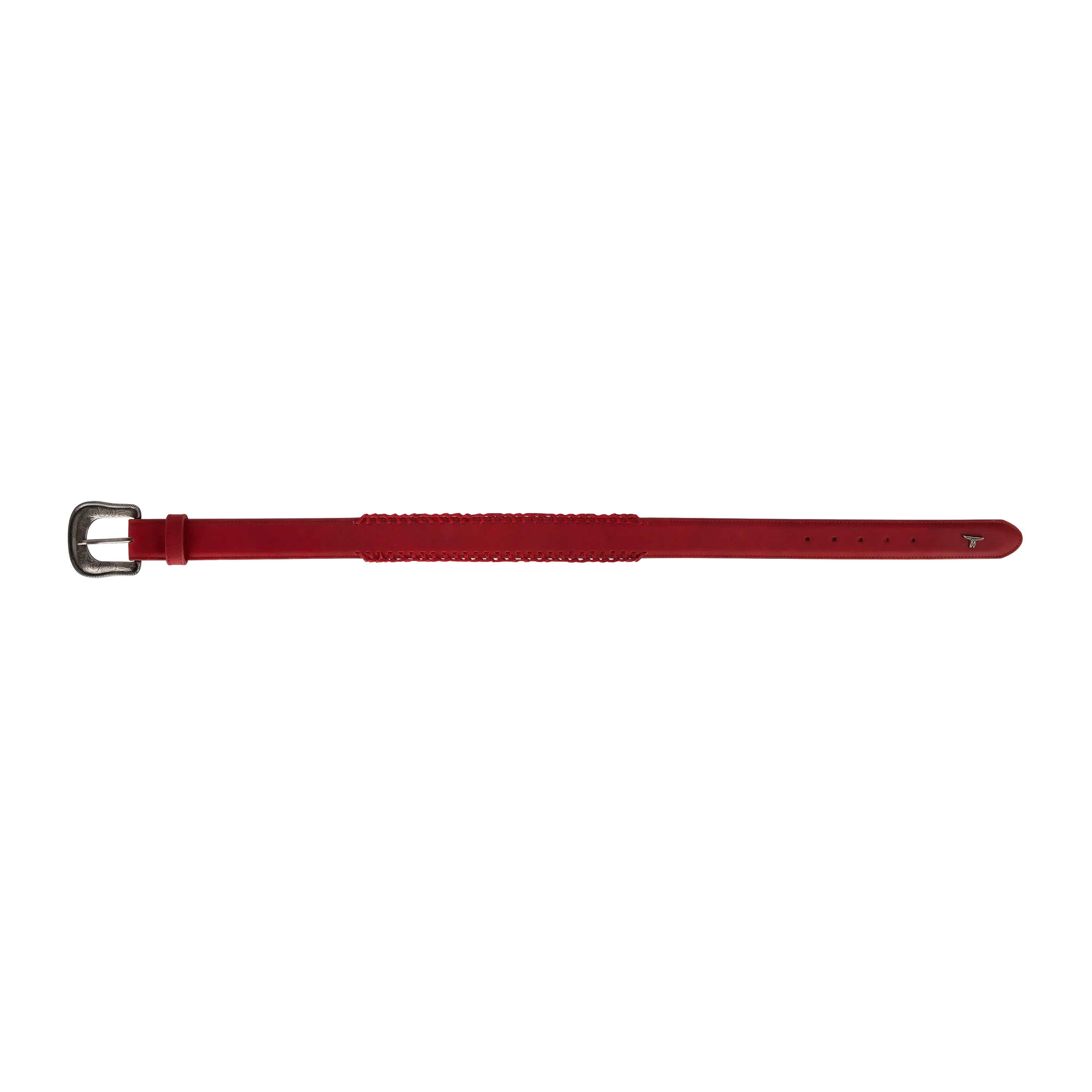 1.5 Woven Laced Belt with Single Buckle - Smoldering Ruby
