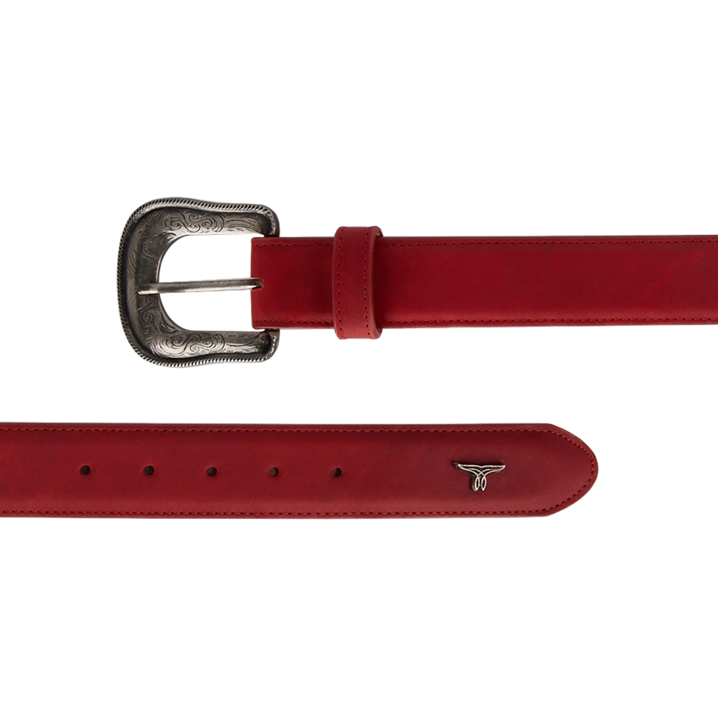 1.5 Woven Laced Belt with Single Buckle - Smoldering Ruby