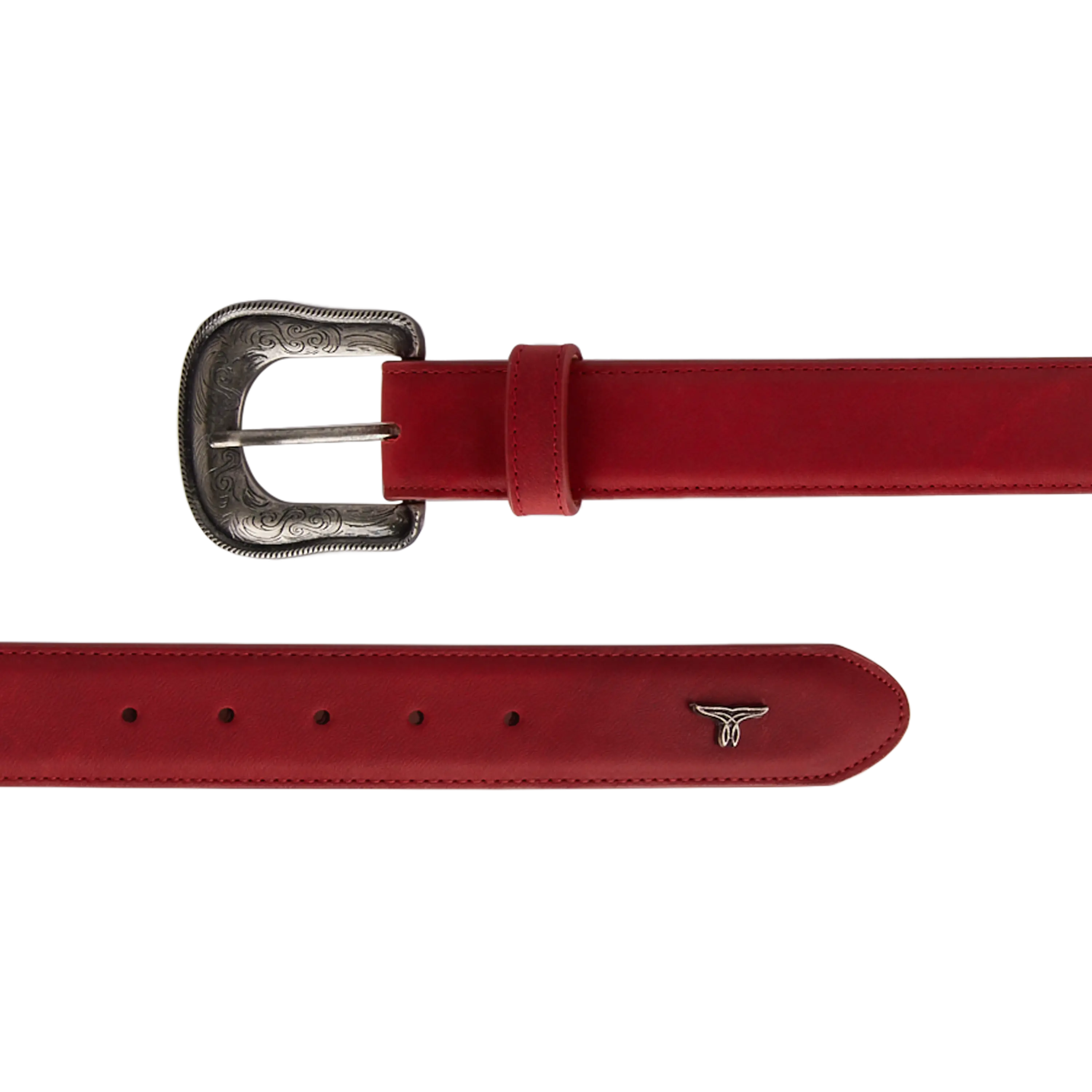 1.5 Woven Laced Belt with Single Buckle - Smoldering Ruby