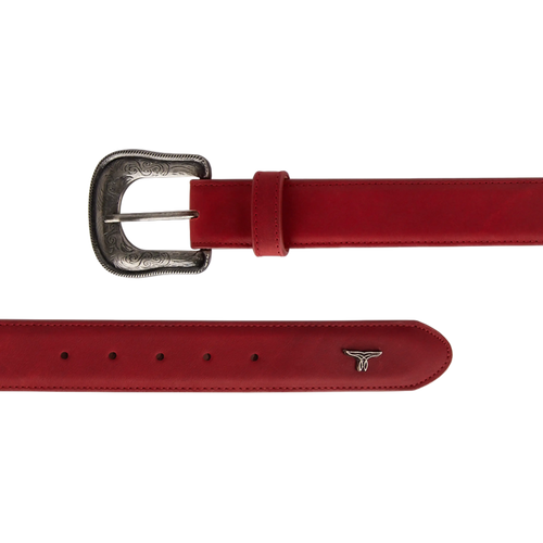 1.5 Woven Laced Belt with Single Buckle - Smoldering Ruby