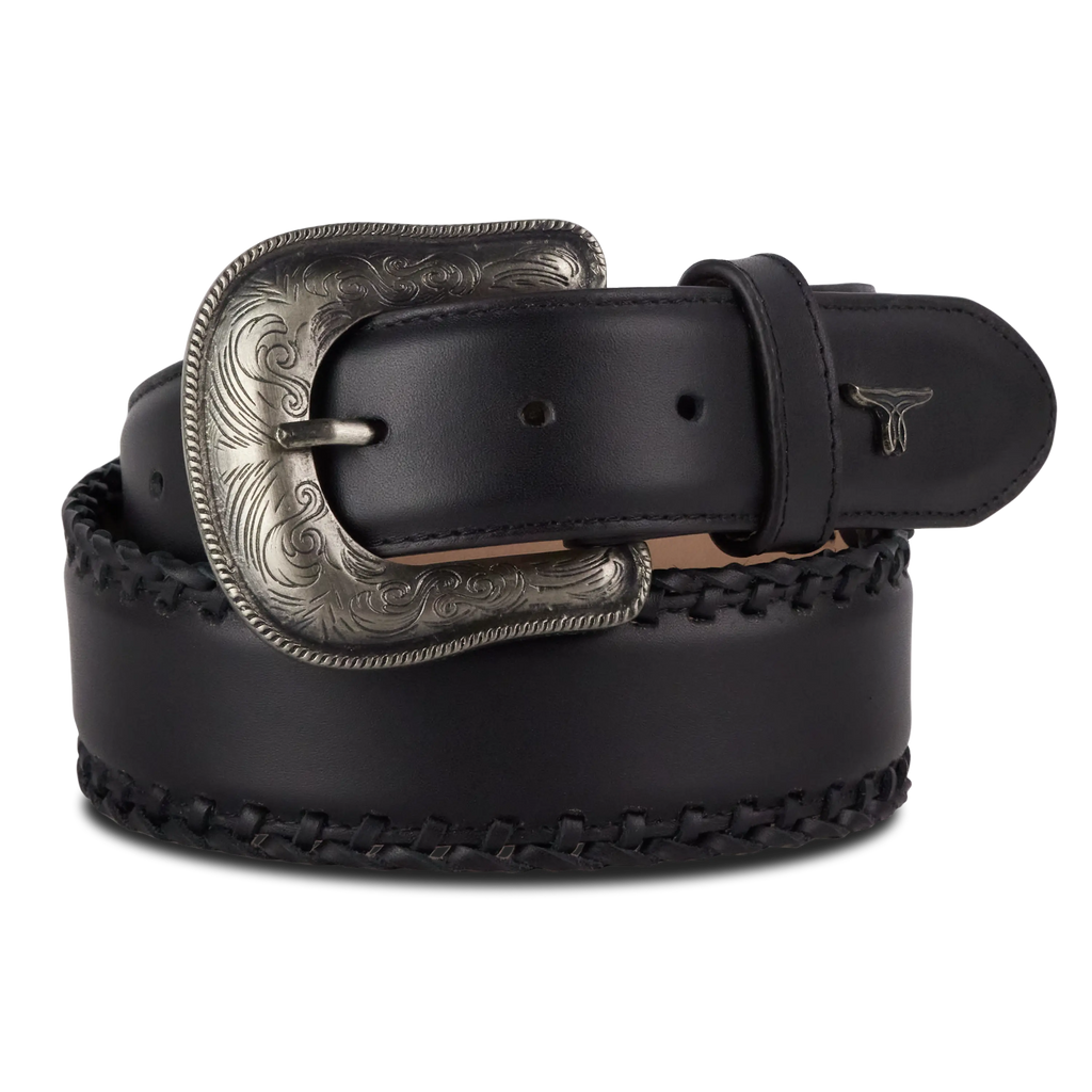 1.5 Woven Laced Belt with Single Buckle - Jet Black