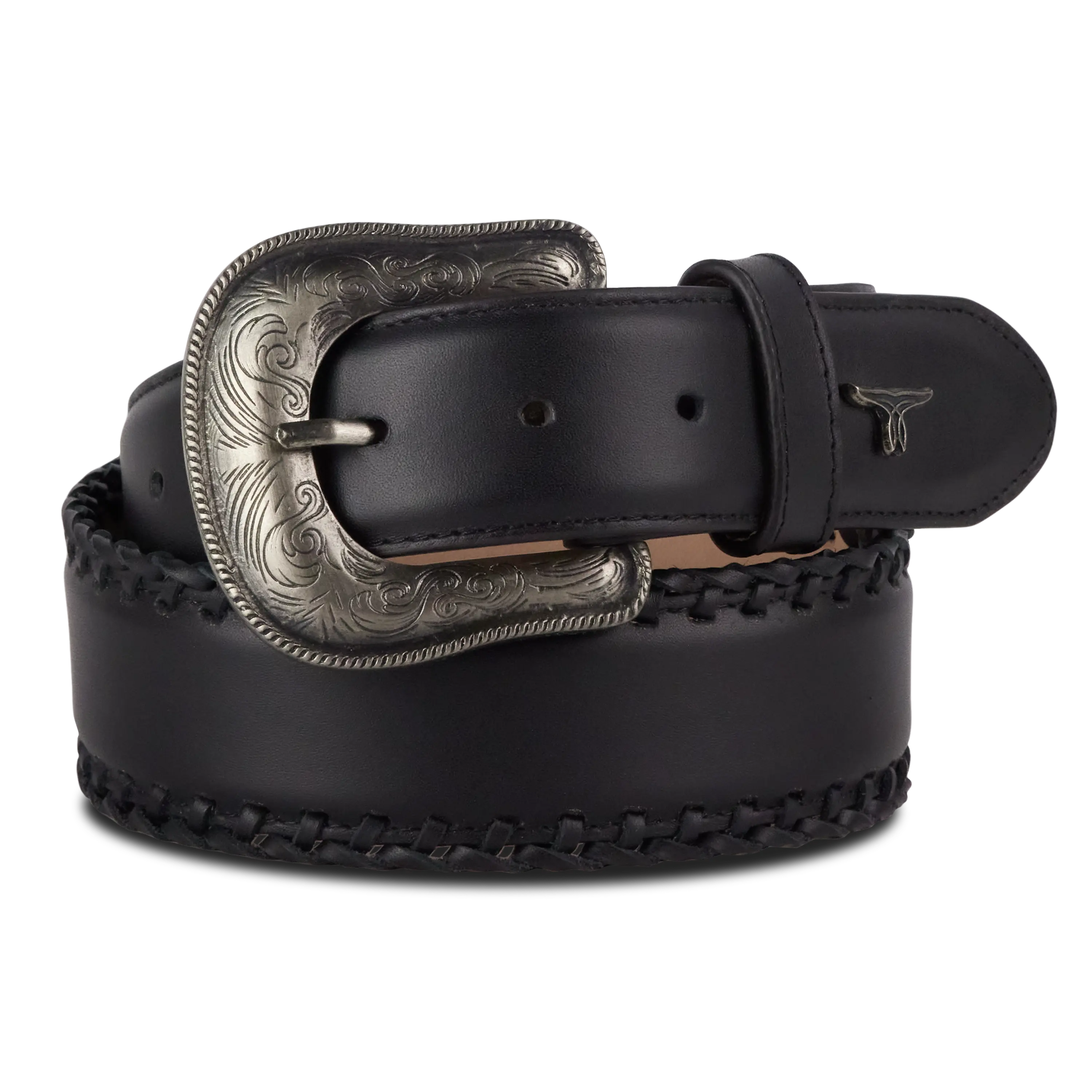 1.5 Woven Laced Belt with Single Buckle - Jet Black