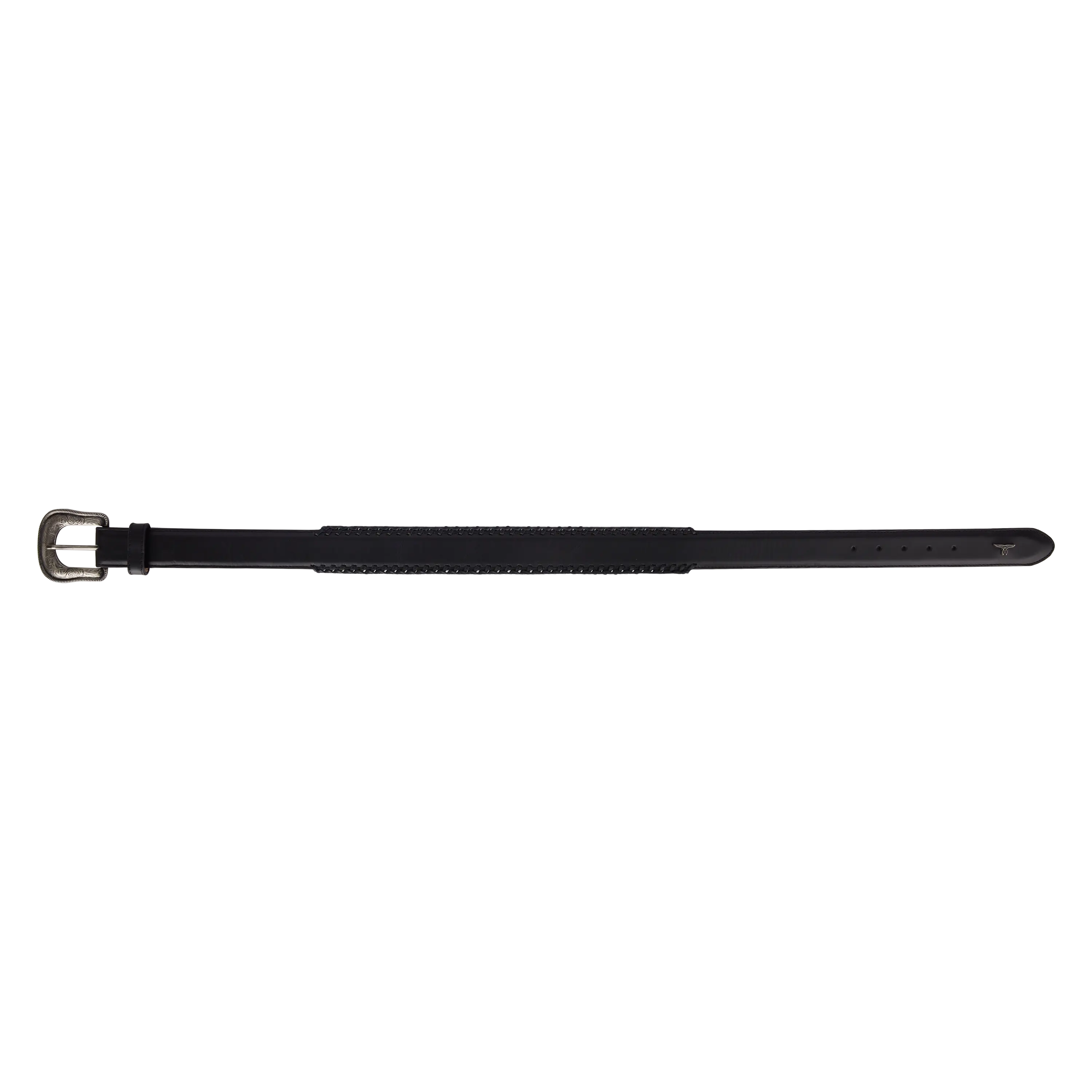 1.5 Woven Laced Belt with Single Buckle - Jet Black
