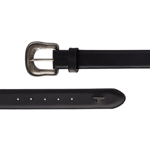 1.5 Woven Laced Belt with Single Buckle - Jet Black