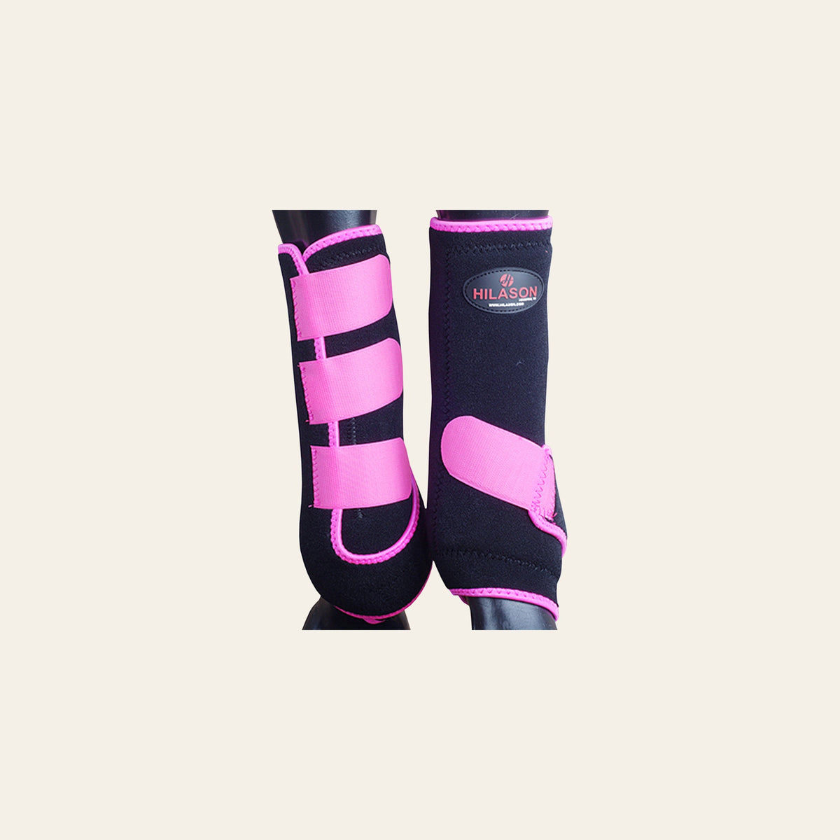 Black Pink Large HILASON Horse Medicine Sports Boots Rear Hind Leg