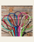 Lariat Noseband and Lead - Assorted Colors on a warm cream background