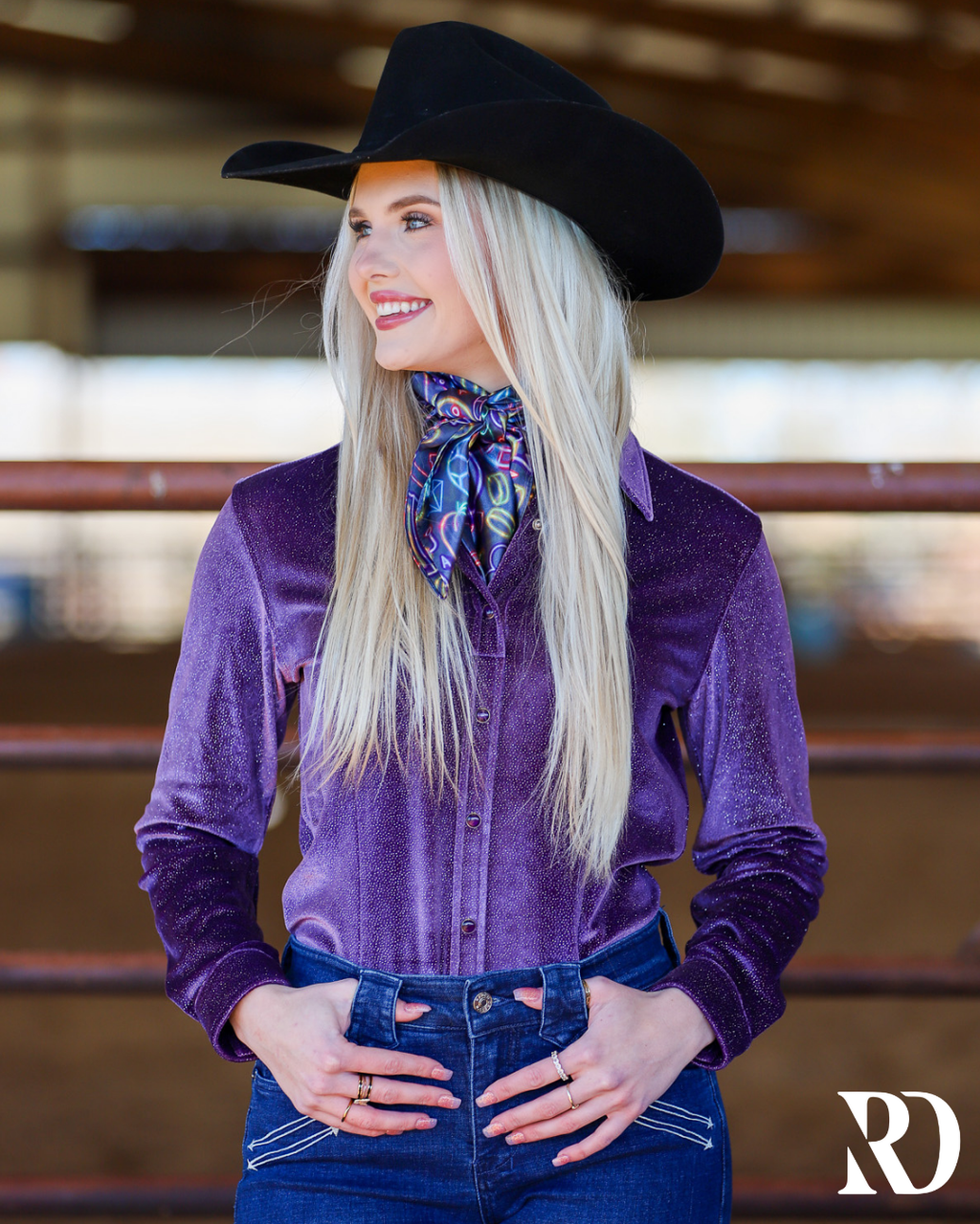 Lavender Velvet Sparkle Performance Rodeo Shirt