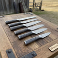 Handmade Damascus Chef Knife Set 6 Piece Professional Kitchen Knife Collection Full Tang Wood Handles