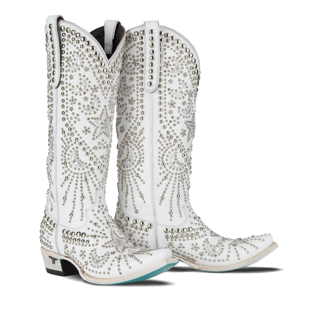 Matte White Celestial Western Boot