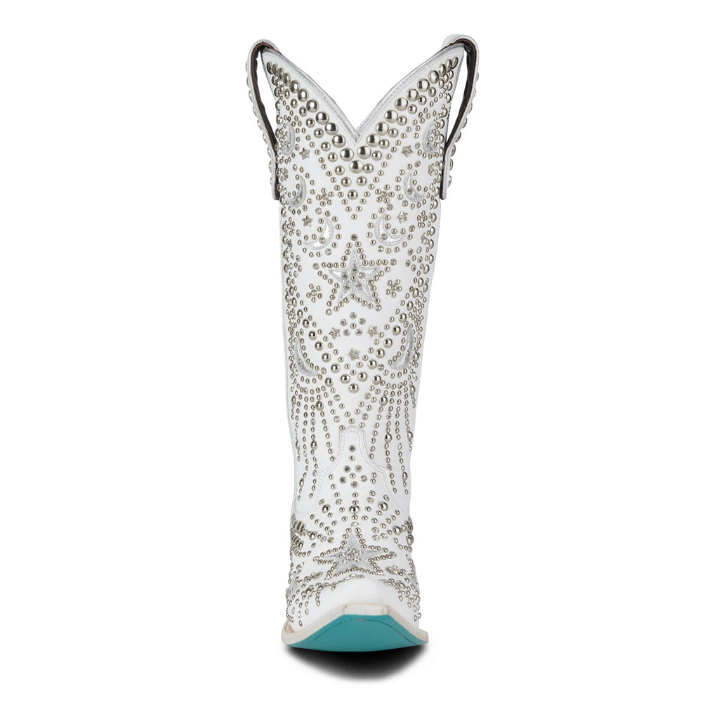 Matte White Celestial Western Boot