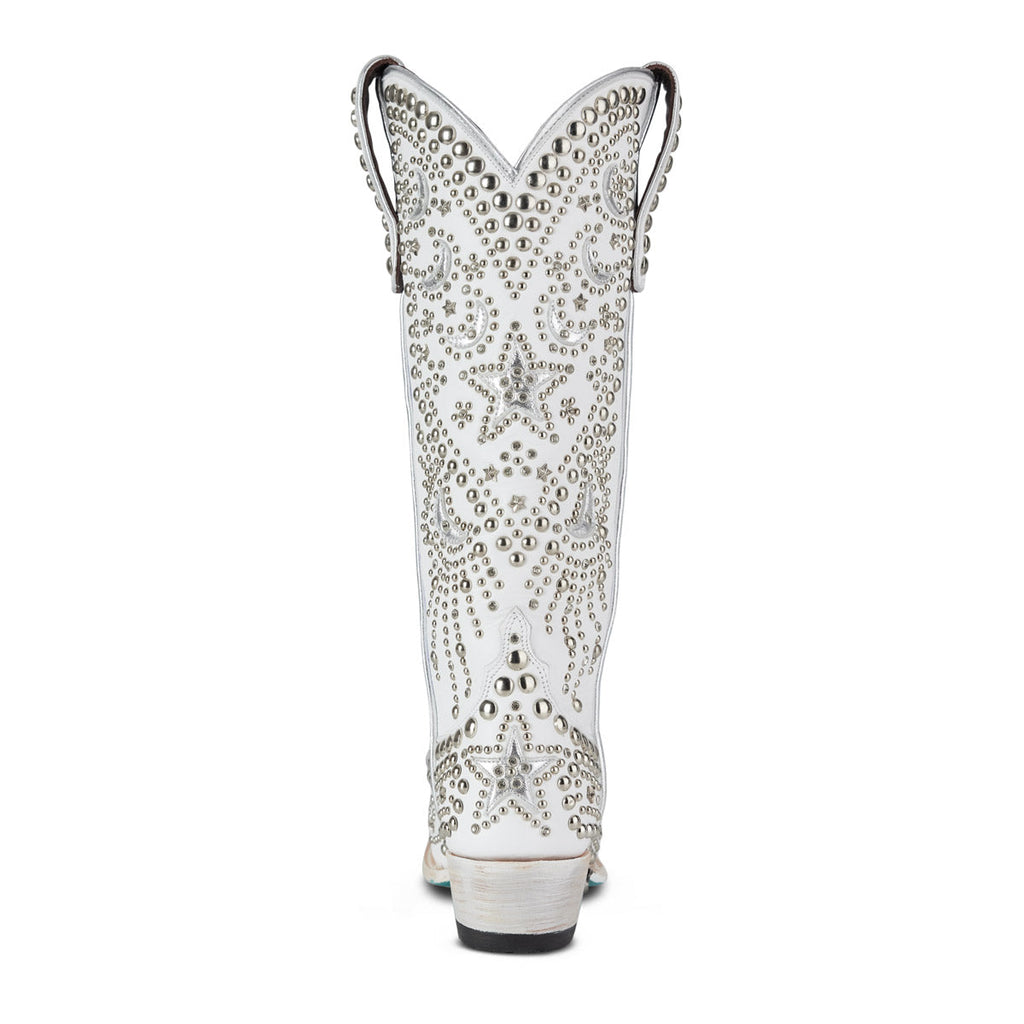 Matte White Celestial Western Boot