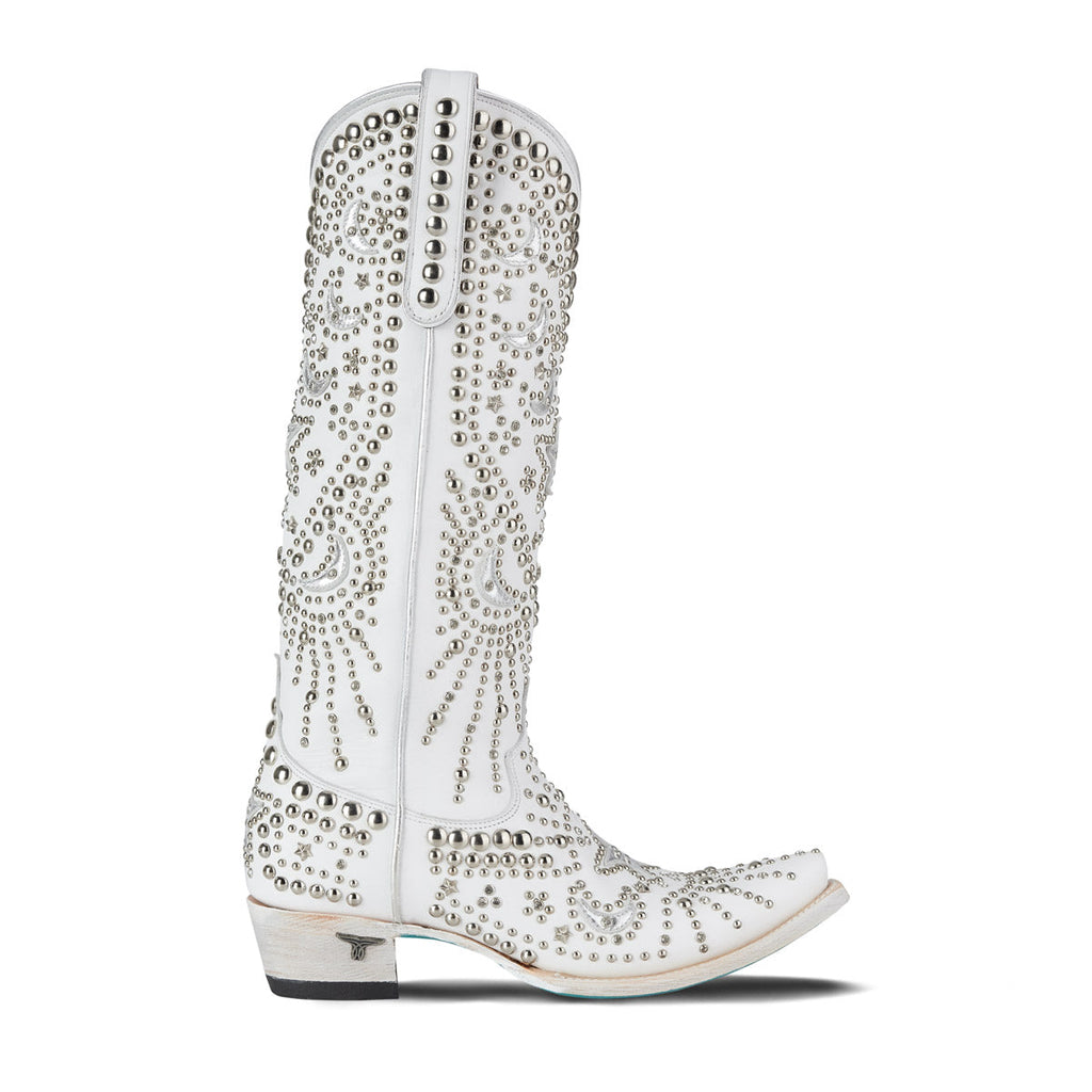 Matte White Celestial Western Boot