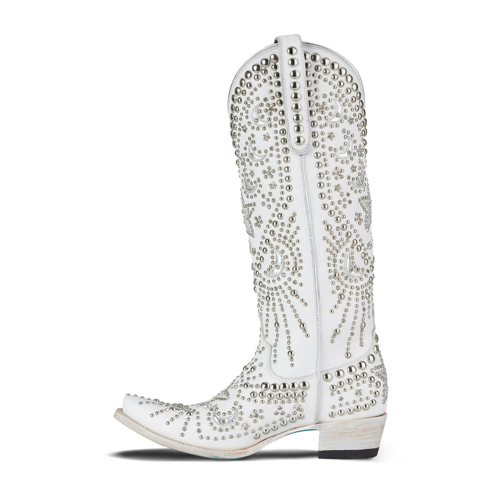 Matte White Celestial Western Boot
