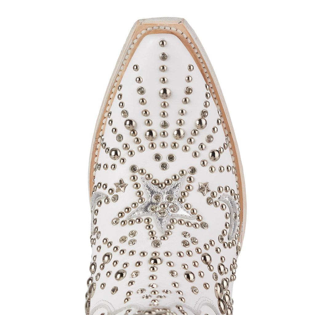 Matte White Celestial Western Boot
