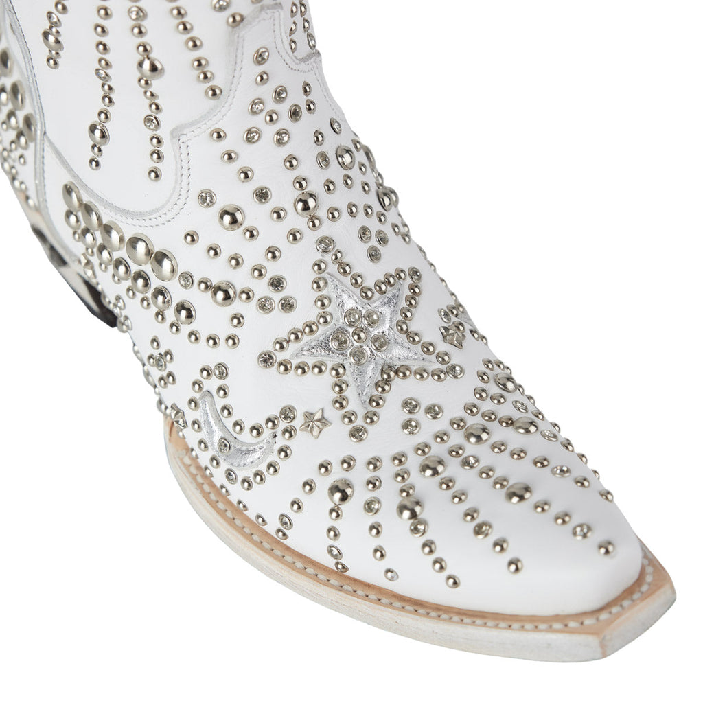 Matte White Celestial Western Boot
