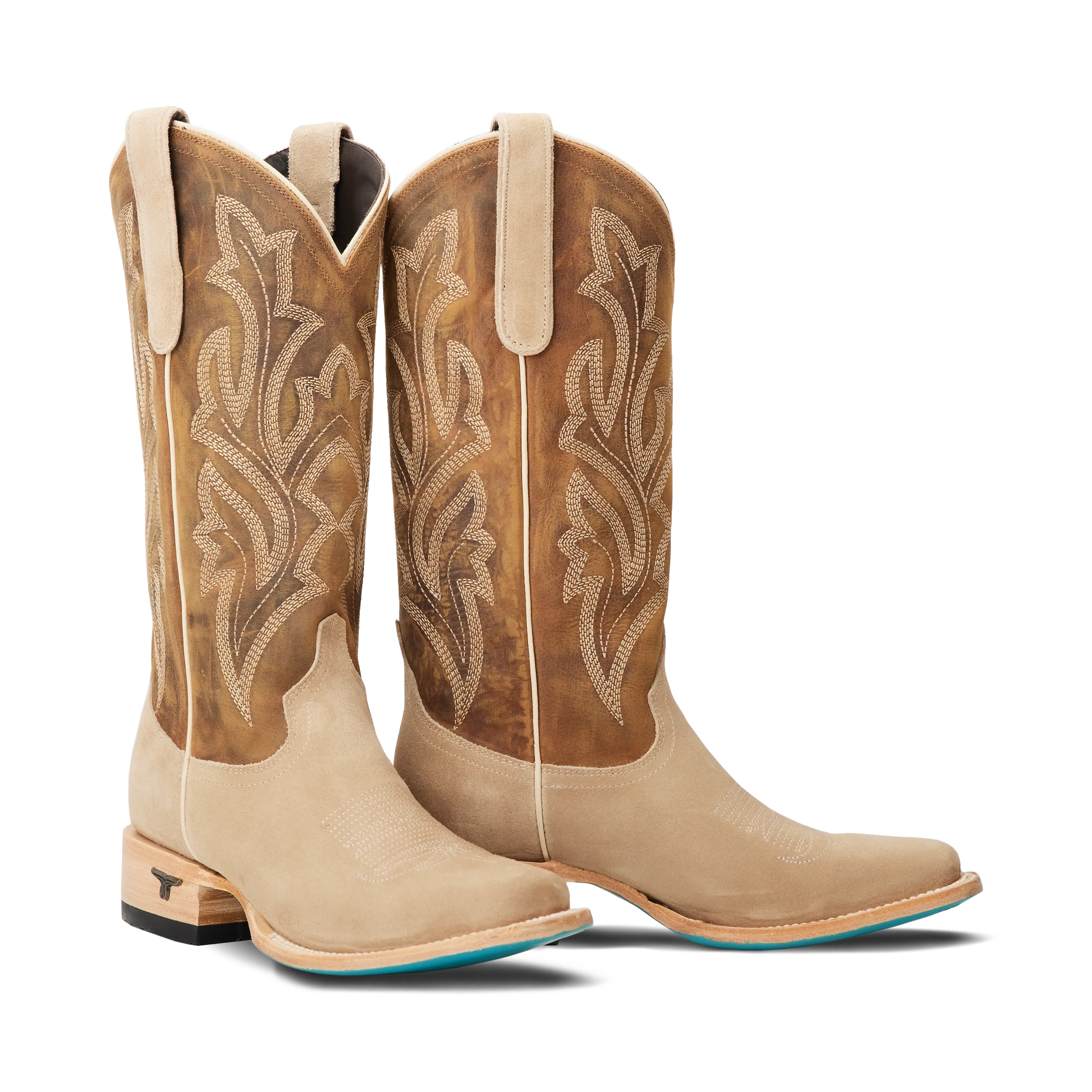 Classic Square Boot - Latte Suede and Burnt Caramel