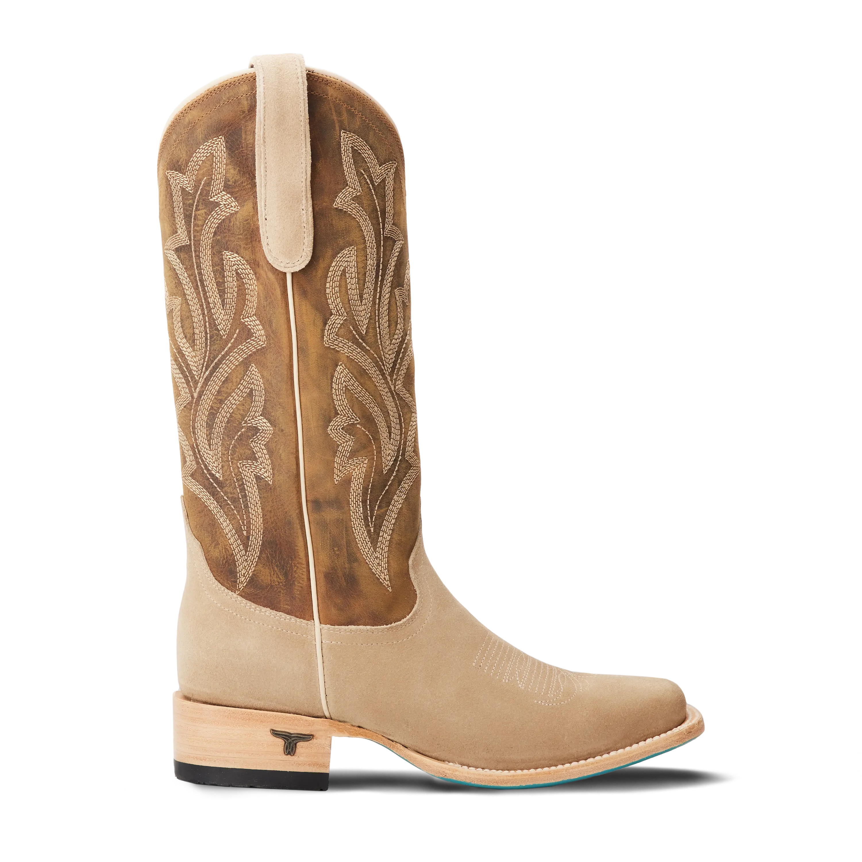 Classic Square Boot - Latte Suede and Burnt Caramel