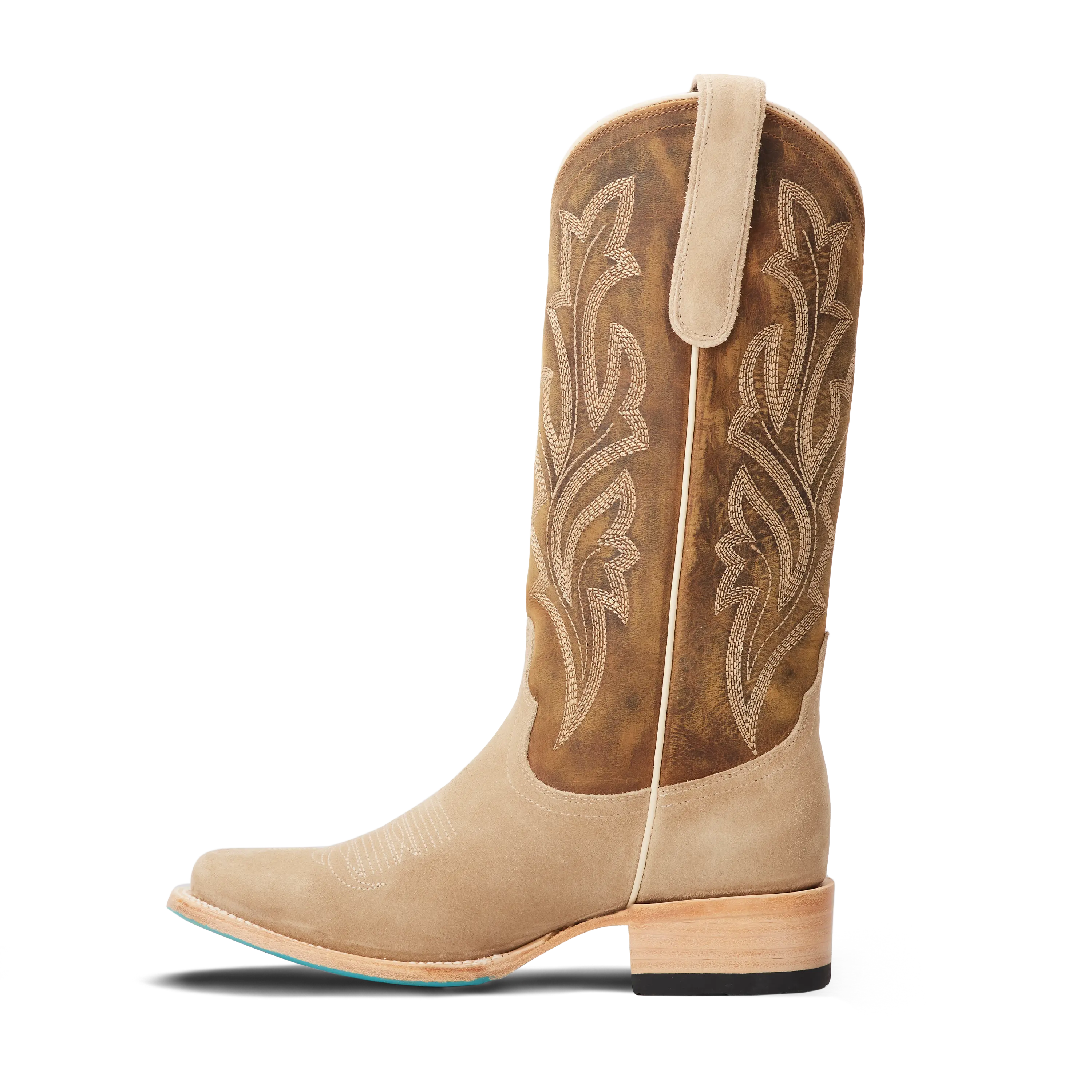 Classic Square Boot - Latte Suede and Burnt Caramel