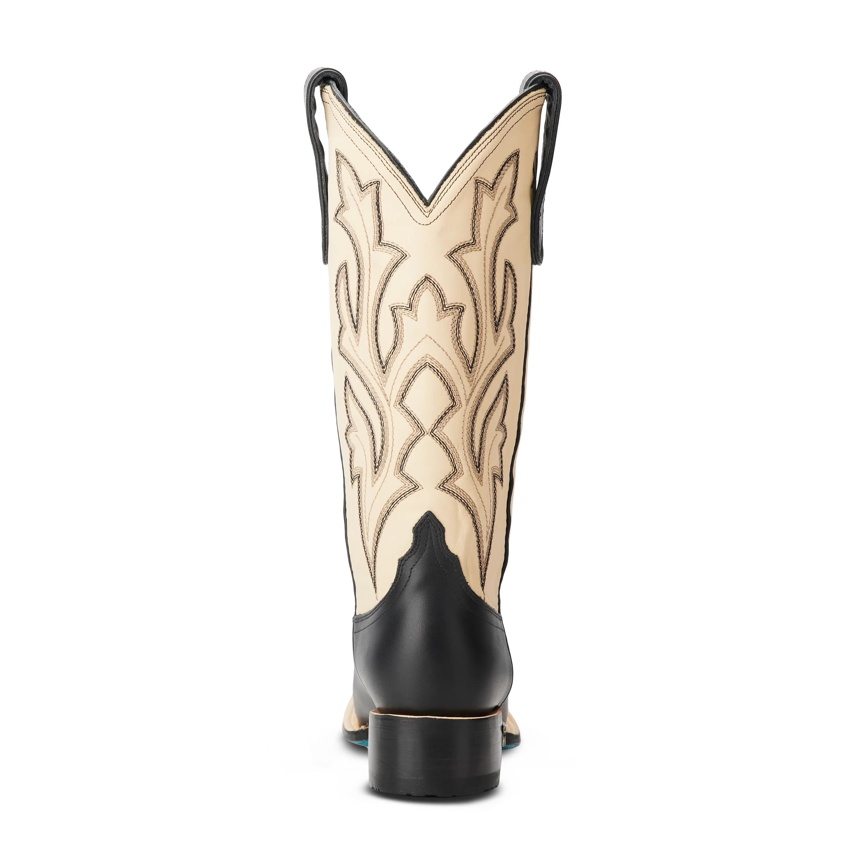 Classic Square Boot - Jet Black and Pale Ivory