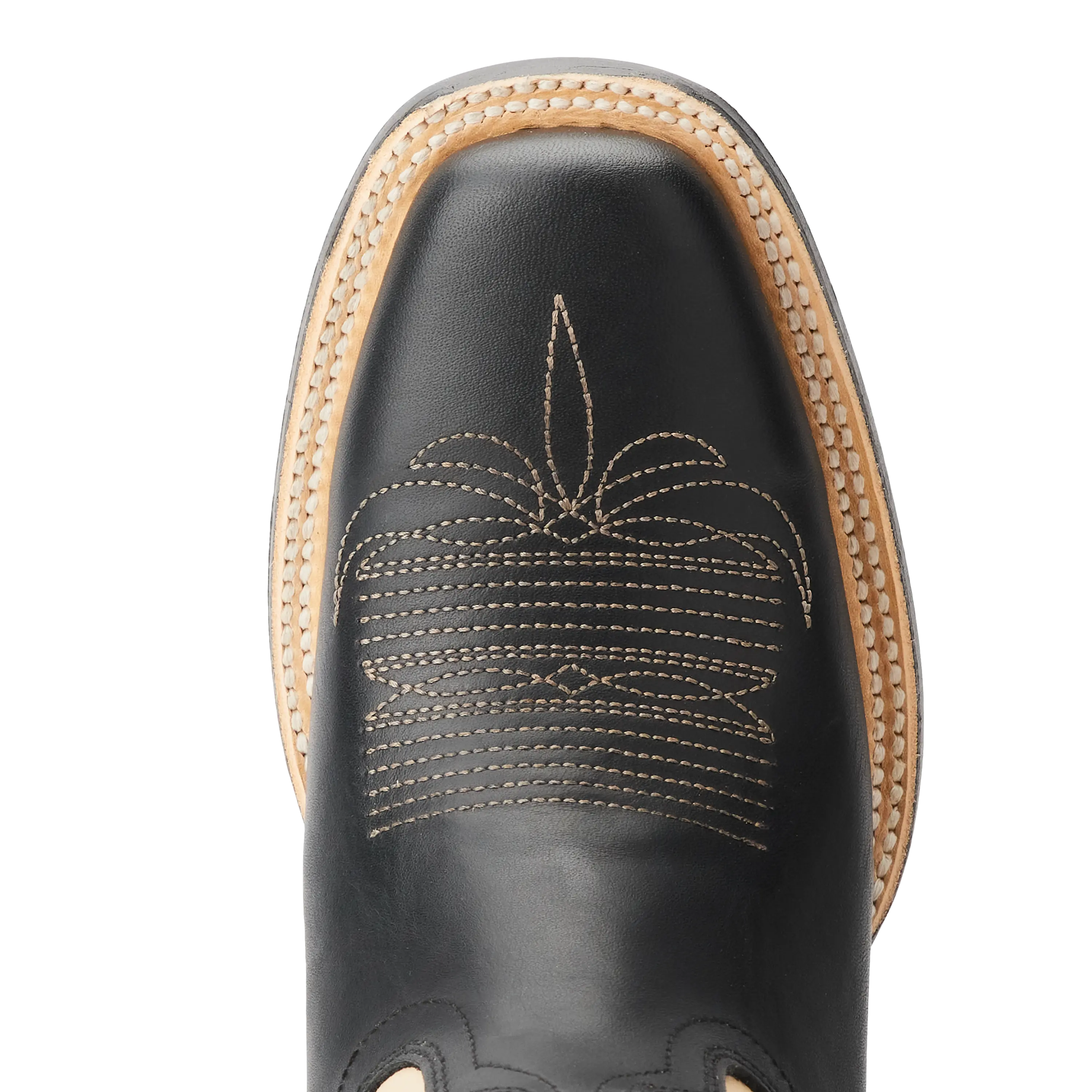 Classic Square Boot - Jet Black and Pale Ivory