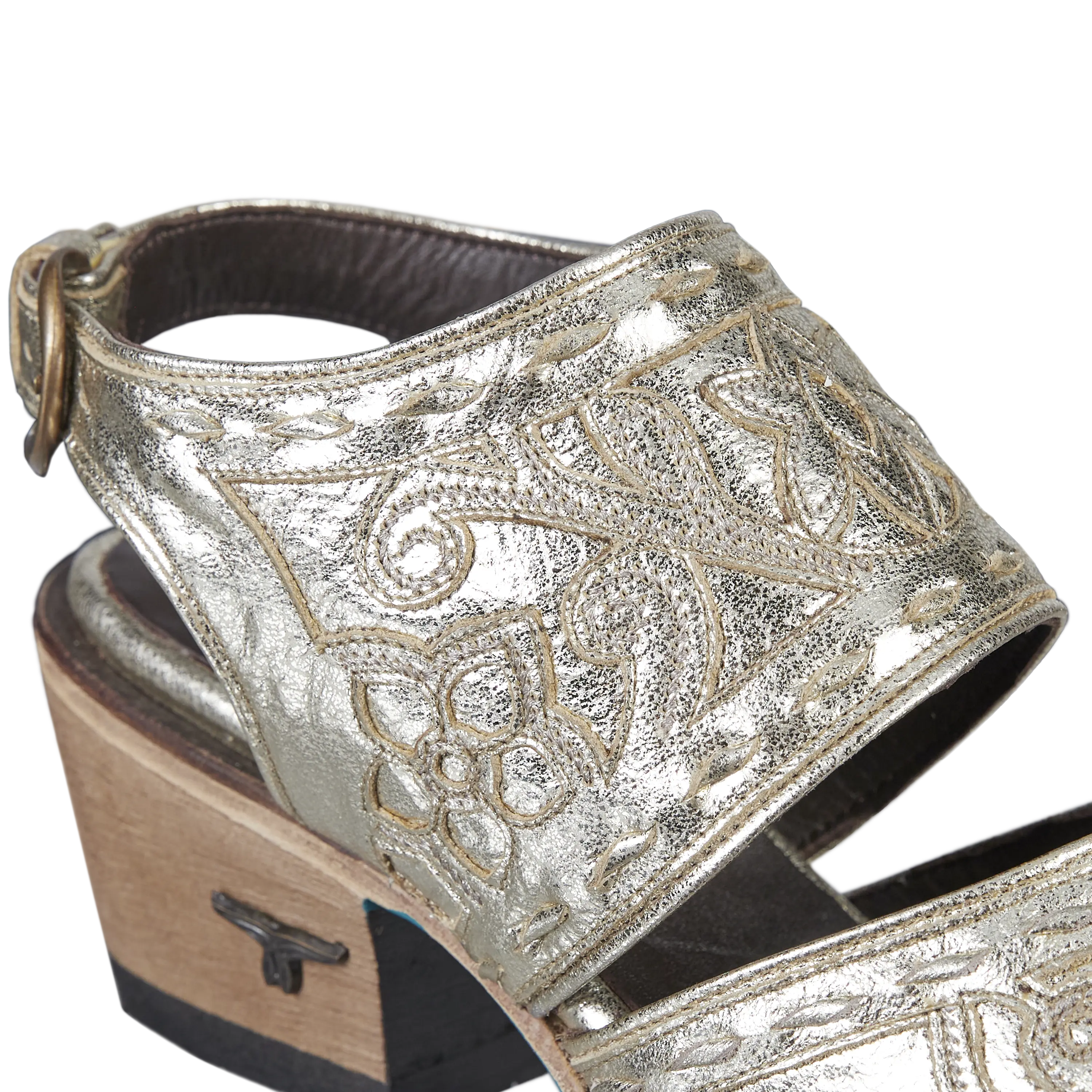 Robin Slingback Mule - Champagne Metallic