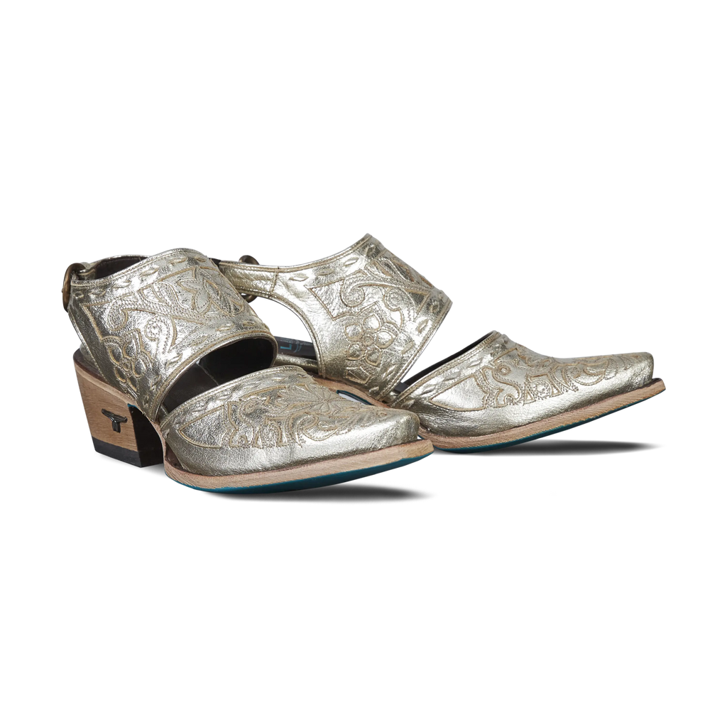 Robin Slingback Mule - Champagne Metallic