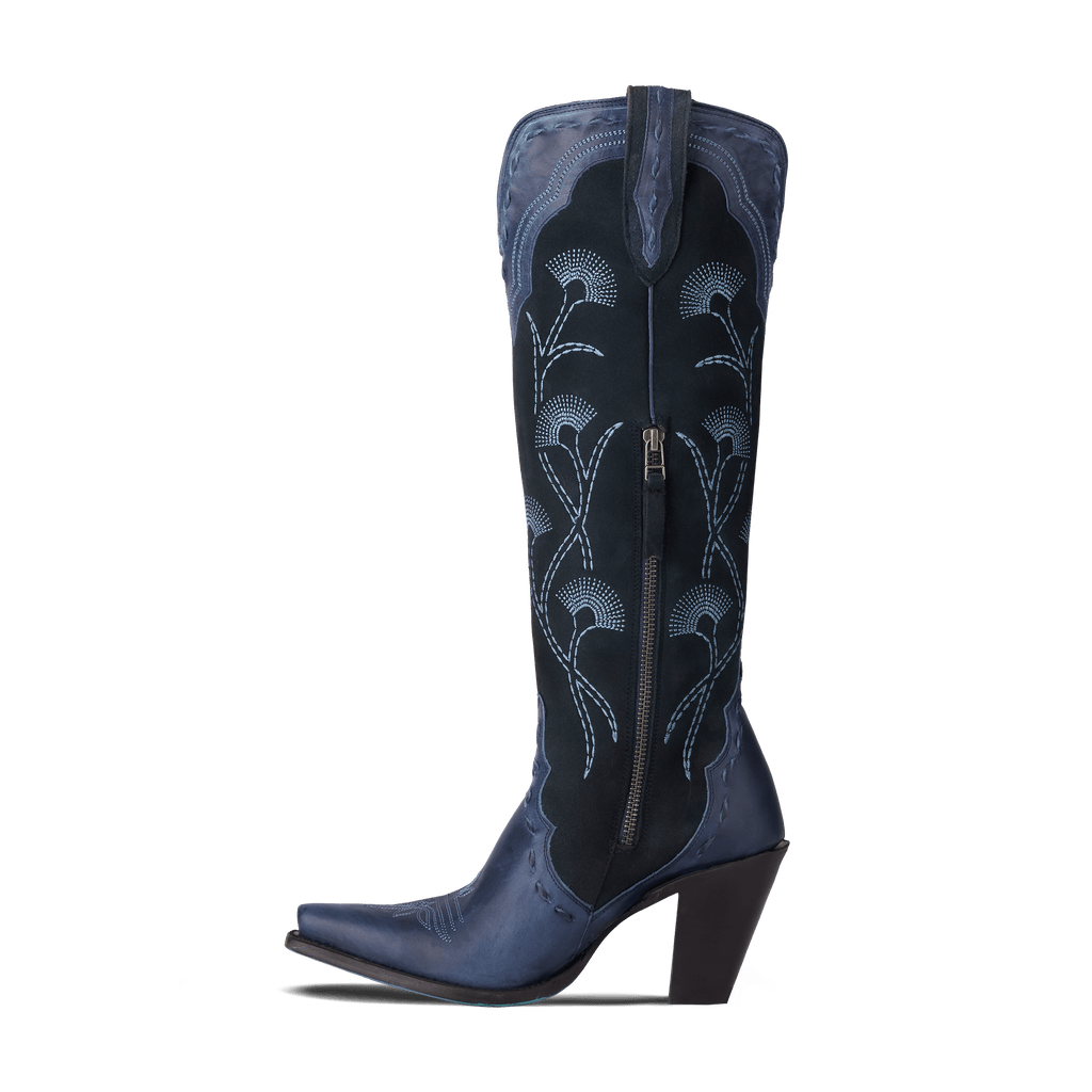 Tessa Knee High - Navy Suede