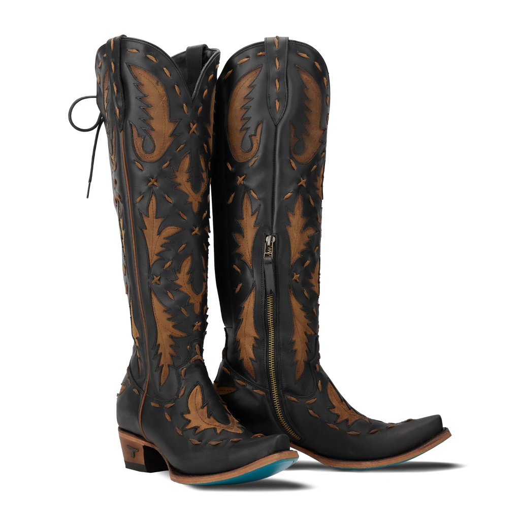 Reverie Knee High Corset - Jet Black and Burnt Caramel