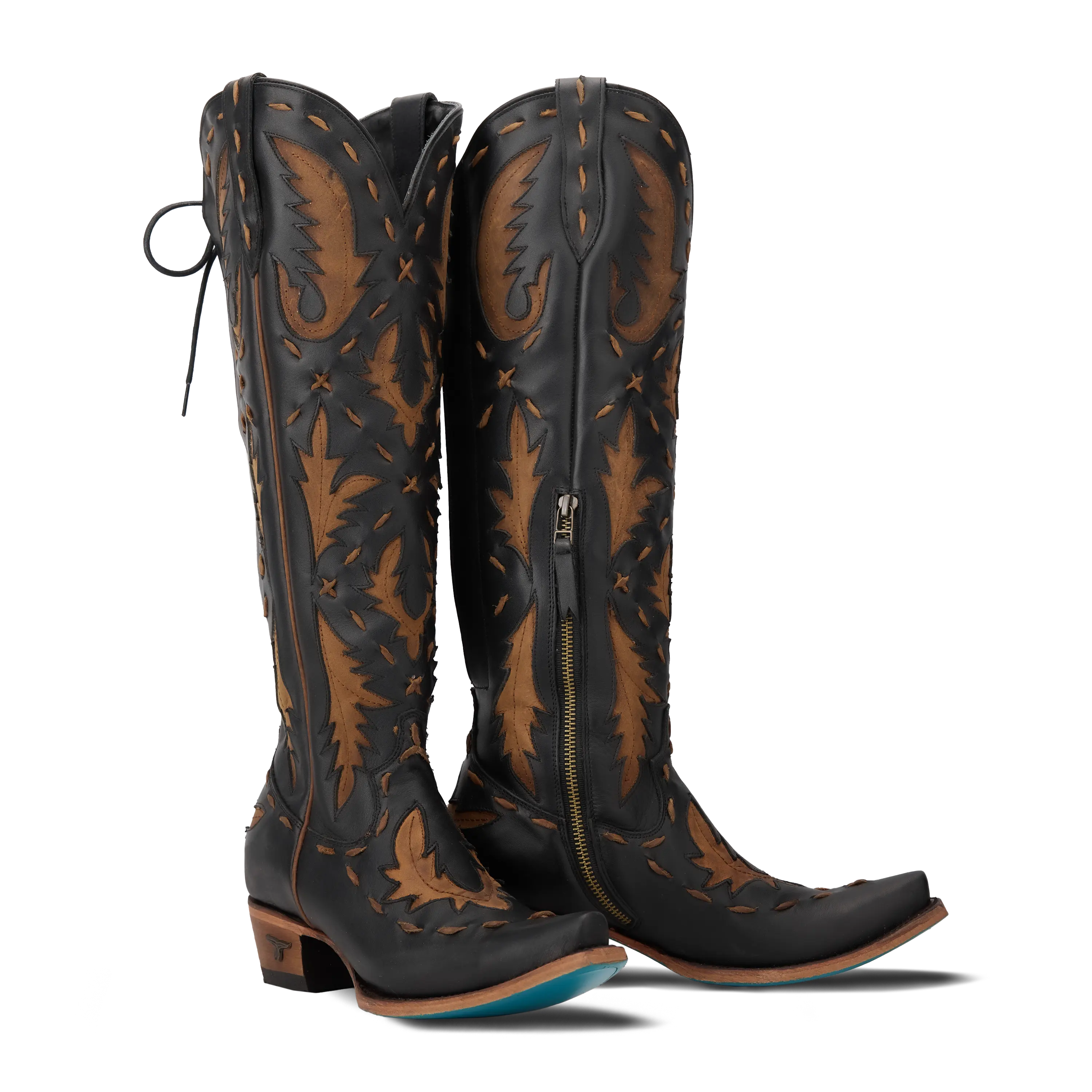 Reverie Knee High Corset - Jet Black and Burnt Caramel