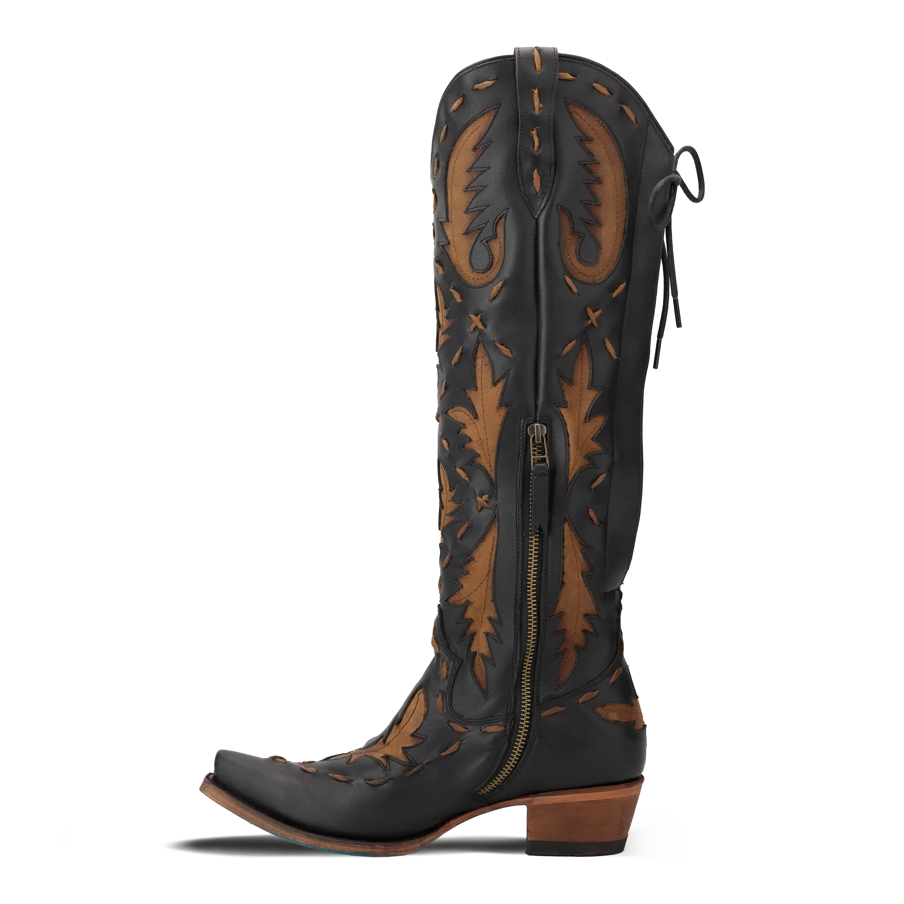 Reverie Knee High Corset - Jet Black and Burnt Caramel