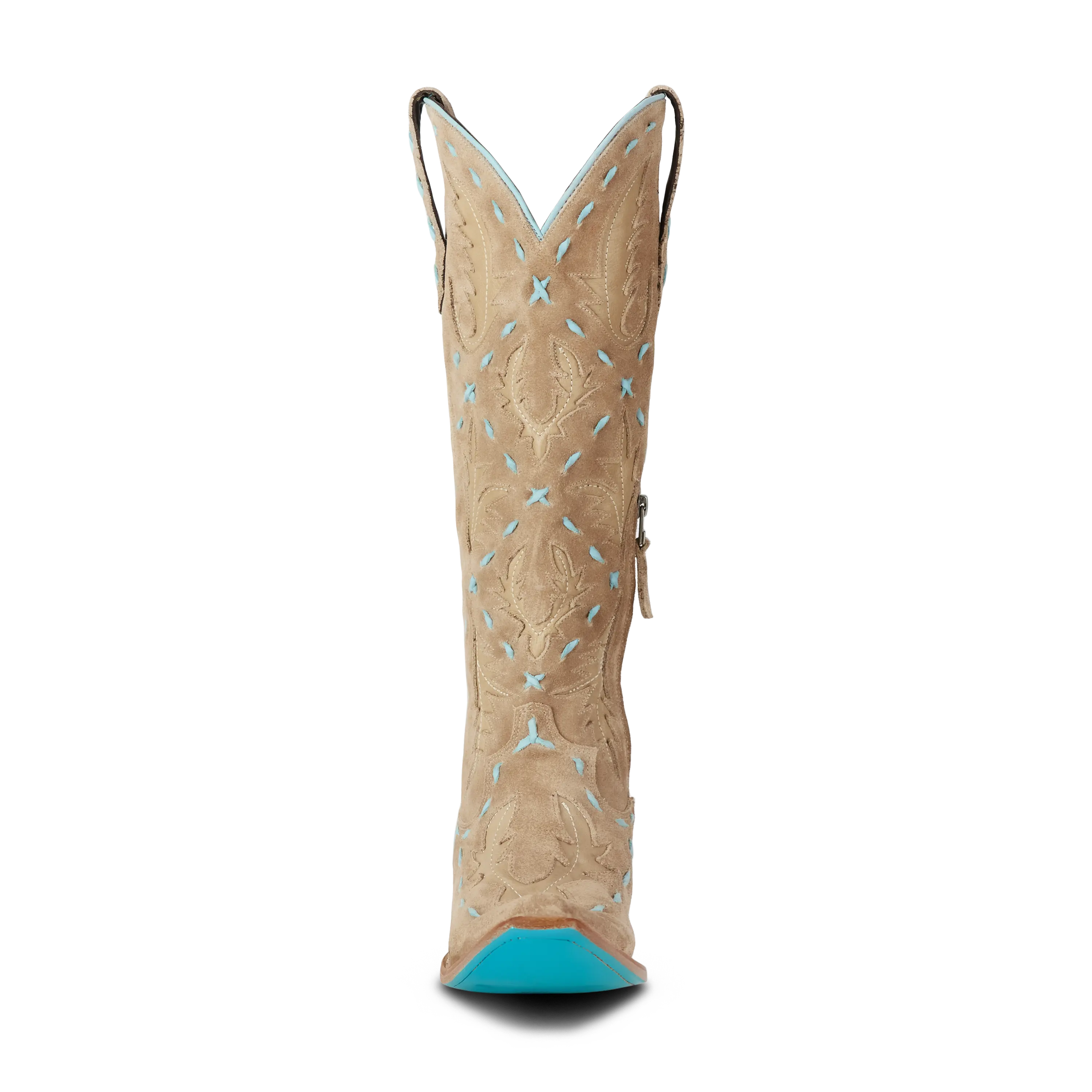 Reverie Knee High Corset - Latte Suede and Powder Blue