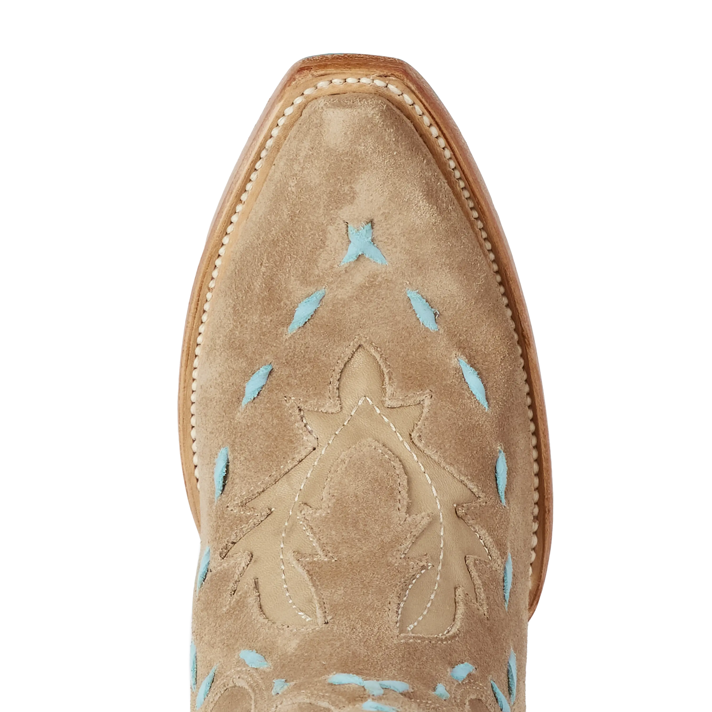 Reverie Knee High Corset - Latte Suede and Powder Blue