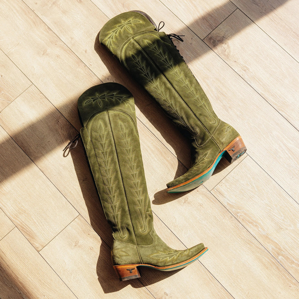 Lexington OTK Corset - Olive Suede **Final Sale**